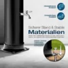 tillvex Solardusche 20 Liter | Solar Garten-dusche warmes Wasser | Pooldusche Camping | ohne Stromanschluss | mit Wasserhahn und Regenduschkopf | Gartenschlauch-Anschluss (Schwarz) - Image 5