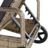 TecTake Poly Rattan Gartenliege mit Rollen, 6-Fach höhenverstellbarer Liegestuhl, bis 120kg belastbar, Sonnenliege Rattan (wetterfest), Liege inkl. Polster und Kissen - Natur/dunkelgrau - Image 8