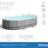 Bestway Power Steel Frame Pool-Set mit Filterpumpe 305 x 200 x 84 cm, grau, oval - Image 13