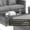 Increkid Rattan Gartenmöbel-Set,Lounge Gartenmöbel Set,Gartenlounge Set mit Kissen und Glastisch Sitzbezüge Terrassenmöbel, Ecksofa für Terrasse, Balkon, Garten - Image 3