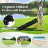 COSTWAY 4x4m Pavillon, Gartenpavillon mit Netzseitenwänden, UV-Schutz 50+, Pop-Up Faltpavillon höhenverstellbar, inkl. Tragetasche mit Rollen, für Garten, Terrasse, Hinterhof (Grau) - Image 9