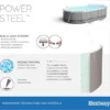 Bestway Power Steel Frame Pool-Set mit Filterpumpe 305 x 200 x 84 cm, grau, oval - Image 14