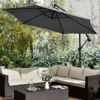 Juskys Ampelschirm Brazil 300 cm LED-Beleuchtung Solar & Kurbel — UV-Schutz wasserabweisend knickbar — Sonnenschirm Gartenschirm Marktschirm — grau - Image 5