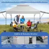 COSTWAY 3x3m Pop Up Pavillon mit Zwei Markisen, Faltpavillon mit Rolltasche, 4 Sandsäcke, UV-Schutz 50+, Gartenzelt faltbar, Partyzelt wasserdicht stabil Winterfest, Gartenpavillon für Garten (Weiß) - Image 7
