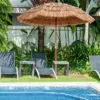 COSTWAY Sonnenschirm Hawaii, Strandschirm Stroh neigbar, Gartenschirm höhenverstellbar, UV-Schutz, Strohschirm Marktschirm Terrassenschirm mit Tragetasche für Garten, Strand, Outdoor - Image 10