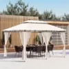 Homall Garten Pavillon 4x3x2,7m mit LED-Beleuchtung, 180g/m² Dachplane Wasserdicht Partyzelt, Metallrahmen Stabile Füße, Terrassenpavillon für 6-8 Personen, Creme - Image 8