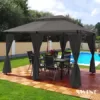 Swing & Harmonie Luxus Pavillon 3x4m Minzo - inklusive Seitenwände Gartenpavillon Partyzelt Gartenzelt (mit Moskitonetz, anthrazit) - Image 3