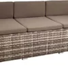 ESTEXO Rattan Lounge Sitzgruppe Polyrattan Gartenmöbel Set Couch 3-Sitzer Rattanmöbel Sofa Set Essgruppe Gartenset Balkon-Set (Beige-Braun) - Image 7