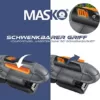 MASKO® Akku Heckenschere Profi Hecken & Strauchschere 57cm Schnittlänge Inkl. 21V Akku 2,0 Ah & Ladegerät kabellos Elektro-Heckenschere 27mm Zahnabstand Dual Schnittklingen Verstellbarer Griff Grau - Image 9