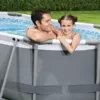 Bestway Power Steel Frame Pool-Set mit Filterpumpe 305 x 200 x 84 cm, grau, oval - Image 11