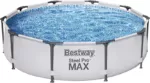 Bestway Steel Pro MAX Frame Pool ohne Pumpe Ø 305 x 76 cm, lichtgrau, rund