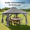 COSTWAY 4x4m Pavillon, Gartenpavillon mit Netzseitenwänden, UV-Schutz 50+, Pop-Up Faltpavillon höhenverstellbar, inkl. Tragetasche mit Rollen, für Garten, Terrasse, Hinterhof (Grau) - Image 10