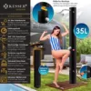 KESSER® Solardusche 35 Liter Solar Gartendusche Inkl. Schutzhaube | warmes Wasser | max. 60°C ohne Stromanschluss Pooldusche Camping| Regenduschkopf und Wasserhahn | Gartenschlauch-Anschluss, Schwarz - Image 3
