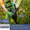 MASKO® Akku Heckenschere Profi Hecken & Strauchschere 57cm Schnittlänge Inkl. 21V Akku 2,0 Ah & Ladegerät kabellos Elektro-Heckenschere 27mm Zahnabstand Dual Schnittklingen Verstellbarer Griff Grau - Image 6
