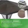 Leco XL Alu Garten Profi Pavillon 3x3,65cm Set inkl. Sonnenschutzsegel und verschließbaren Seitenteilen grau Gartenpavillon wasserdichtes Hardtop-Dach Polycarbonat Doppelstegplatten festes Dach - Image 5