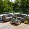 TecTake Polyrattan Lounge Sitzgruppe, 4-TLG. Gartenmöbel Set mit Sofa Tisch und Aufbewahrungsbox, Tisch mit Glasplatte, für Garten Balkon Terrasse, inkl. Sitz- und Rückenkissen (Schwarz | Nr. 404300) - Image 3