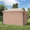 TOOLPORT Gartenpavillon 3x4 m ALU Premium ca 220g/m² Dachplane wasserdicht Pavillon - 4 Seitenteile Gartenzelt Taupe ca 9x9cm Profil - Image 3