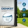 tillvex Solardusche 20 Liter | Solar Garten-dusche warmes Wasser | Pooldusche Camping | ohne Stromanschluss | mit Wasserhahn und Regenduschkopf | Gartenschlauch-Anschluss (Schwarz) - Image 3