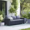 Allibert by Keter Gartenlounge Sofa California 3-Sitzer, graphit/ cool grey, inkl. Sitz- und Rückenkissen, Kunststoff, runde Rattanoptik, 199 x 68 x 72 cm - Image 8