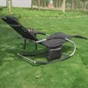 SoBuy OGS28-SCH Swingliege Schaukelliege Sonnenliege Liegestuhl Relaxliege Gartenliege mit Tasche Gewebe in schwarz 150 kg Belastung - Image 9