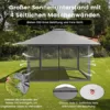 COSTWAY 4x4m Pavillon, Gartenpavillon mit Netzseitenwänden, UV-Schutz 50+, Pop-Up Faltpavillon höhenverstellbar, inkl. Tragetasche mit Rollen, für Garten, Terrasse, Hinterhof (Grau) - Image 3