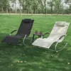 SoBuy OGS28-SCH Swingliege Schaukelliege Sonnenliege Liegestuhl Relaxliege Gartenliege mit Tasche Gewebe in schwarz 150 kg Belastung - Image 7