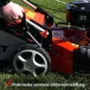 HECHT 5-IN-1 Benzin Rasenmäher – leistungsstarker 4 Takt Eco Motor 4,4 kW (6,0 PS) – Elektrostart – 53 cm Schnittbreite – 75 l Fangkorb – Radantrieb – patentierte Räder – EasyClean – Mulchmäher - Image 9