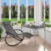 WOLTU Sonnenliege Gartenliege Schwingliege klappbare Relaxliege Liegestuhl, bis 160KG belastbar, atmungsaktiver Textilenbezug, für Garten und Terrasse, Grau, LS002gr - Image 8