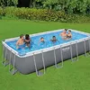 Bestway Power Steel Frame Pool Komplett-Set mit Sandfilteranlage 549 x 274 x 122 cm, leicht grau, eckig - Image 3