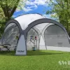 LED Event Pavillon 3,6 x 3,6m DomeShelter Garten Pavillion inkl. Solarmodul Pavilion Designer Gartenzelt Camping Pavilon Partyzelt mit Beleuchtung (Anthrazit) - Image 4