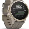 Garmin Fenix 6S Pro Solar Smartwatch Goldfarben/Leder Grau 010-02409-26 - Image 3