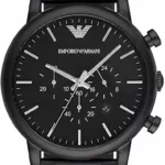 Emporio Armani Herren-Chronograph, Edelstahluhr, 46 mm Gehäusegröße
