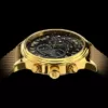 LOUIS XVI Herren-Armbanduhr Danton Gold Schwarz echte Diamanten Stahlband Römische Zahlen Chronograph Analog Quarz Edelstahl Milanaise 898 - Image 3