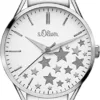 s.Oliver Damen-Armbanduhr Analog Quarz, silber Sterne - Image 3