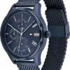 Tommy Hilfiger Multi Zifferblatt Quarz Uhr für Herren mit Blaues Edelstahl-Mesh-Gliederarmband - 1791872 - Image 3