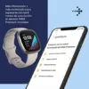 Fitbit Sense - fortschrittliche Gesundheits-Smartwatch mit Tools für Herzgesundheit, Stressmanagement & zur Anzeige von Hauttemperatur-Trends, Mondweiß + Air Intelligente Waage, weiß - Image 7