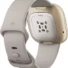 Fitbit Sense - fortschrittliche Gesundheits-Smartwatch mit Tools für Herzgesundheit, Stressmanagement & zur Anzeige von Hauttemperatur-Trends, Mondweiß + Air Intelligente Waage, weiß - Image 3