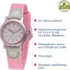 JACQUES FAREL Öko Kinderarmbanduhr Mädchen Analog Quarz mit Textilarmband aus Bio-Baumwolle Rosa Grau Sterne Nachhaltig ORG 02 STA - Image 3