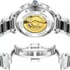 Diella Automatik Uhren für Herren, Black Jade Luxus Männer Armbanduhren, Selbstaufzug Mechanische Stahlband und Gold Edelstahl Leuchtend Herrenuhr mit Datum, Sternenhimmel Globus(Model:6058G) - Image 6