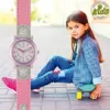 JACQUES FAREL Öko Kinderarmbanduhr Mädchen Analog Quarz mit Textilarmband aus Bio-Baumwolle Rosa Grau Sterne Nachhaltig ORG 02 STA - Image 7