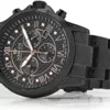 LOUIS XVI Herren-Armbanduhr Palais Royale Stahlband Schwarz Karbon echte Diamanten Römische Zahlen Chronograph Analog Quarz Edelstahl 1020 - Image 4