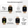 Popglory Smartwatch für Damen Herren, 1.85 Zoll Touch-Farbdisplay mit Bluetooth Anrufe,Fitnessuhr mit SpO2 Blutdruckmessung Herzfrequenz Schrittzähler Schlafmonitor kompatibel mit iOS&Android - Image 5