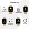 Popglory Smartwatch für Damen Herren, 1.85 Zoll Touch-Farbdisplay mit Bluetooth Anrufe,Fitnessuhr mit SpO2 Blutdruckmessung Herzfrequenz Schrittzähler Schlafmonitor kompatibel mit iOS&Android - Image 6