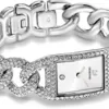 Swarovski Cocktail Uhr, Damenuhr mit Silbernem Zifferblatt, Swarovski Kristallen und Edelstahlarmband - Image 4