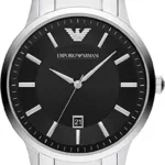 Emporio Armani Herrenuhr mit drei Zeigern, Edelstahl, Gehäusegröße 43 mm
