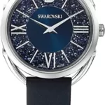 Swarovski Crystalline Glam Uhr, Lederarmband, Blau, Edelstahl