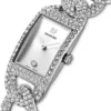 Swarovski Cocktail Uhr, Damenuhr mit Silbernem Zifferblatt, Swarovski Kristallen und Edelstahlarmband - Image 5