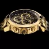 LOUIS XVI Herren-Armbanduhr Athos le Grand Stahlband Gold Schwarz echte Diamanten Chronograph Analog Quarz Edelstahl 886 - Image 3